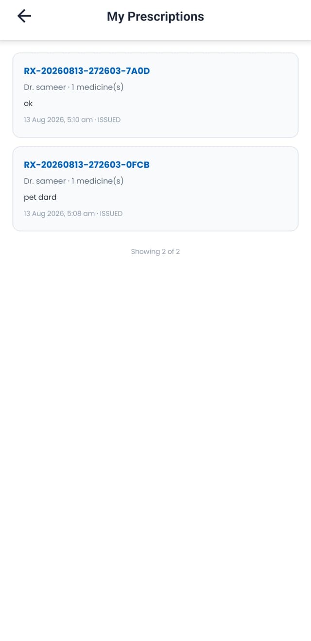 My Prescriptions — issued e-prescriptions